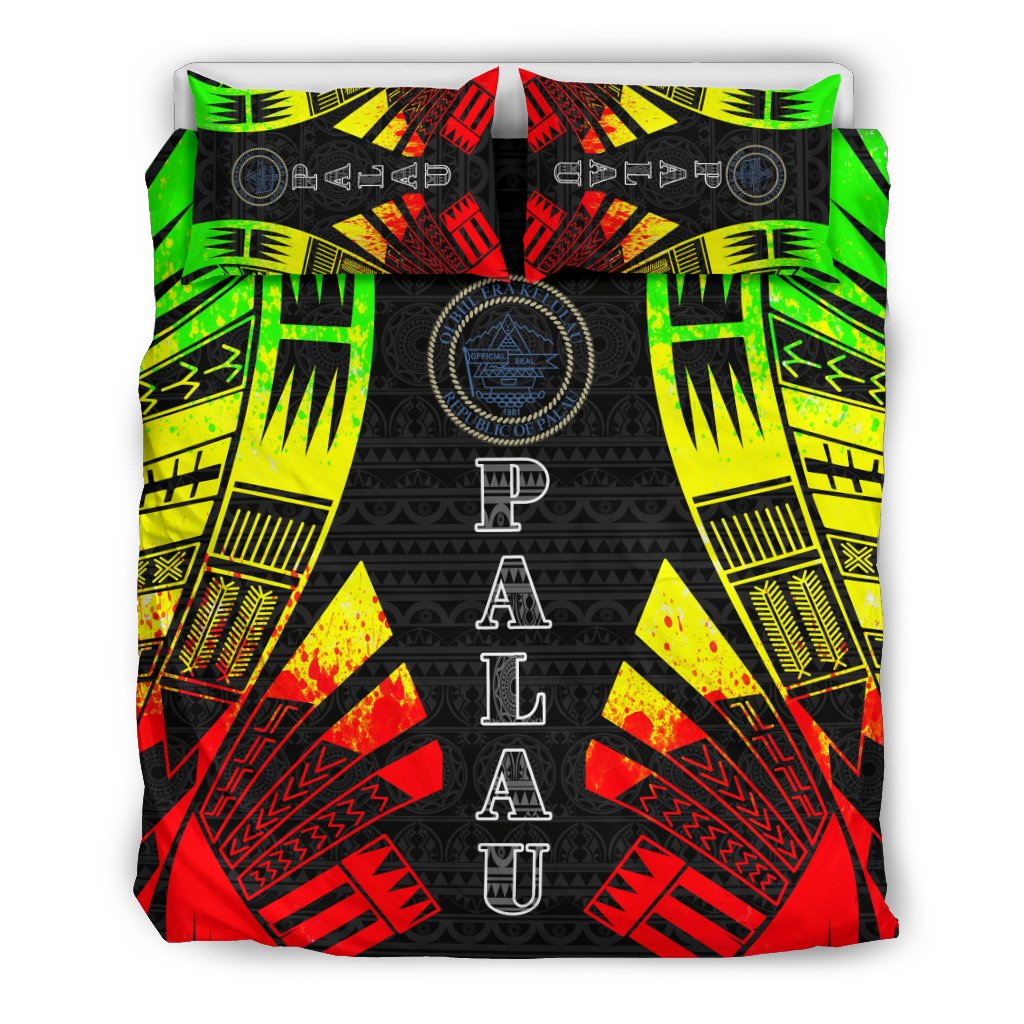Palau Duvet Cover Set - Polynesian Tattoo Reggae - Polynesian Pride