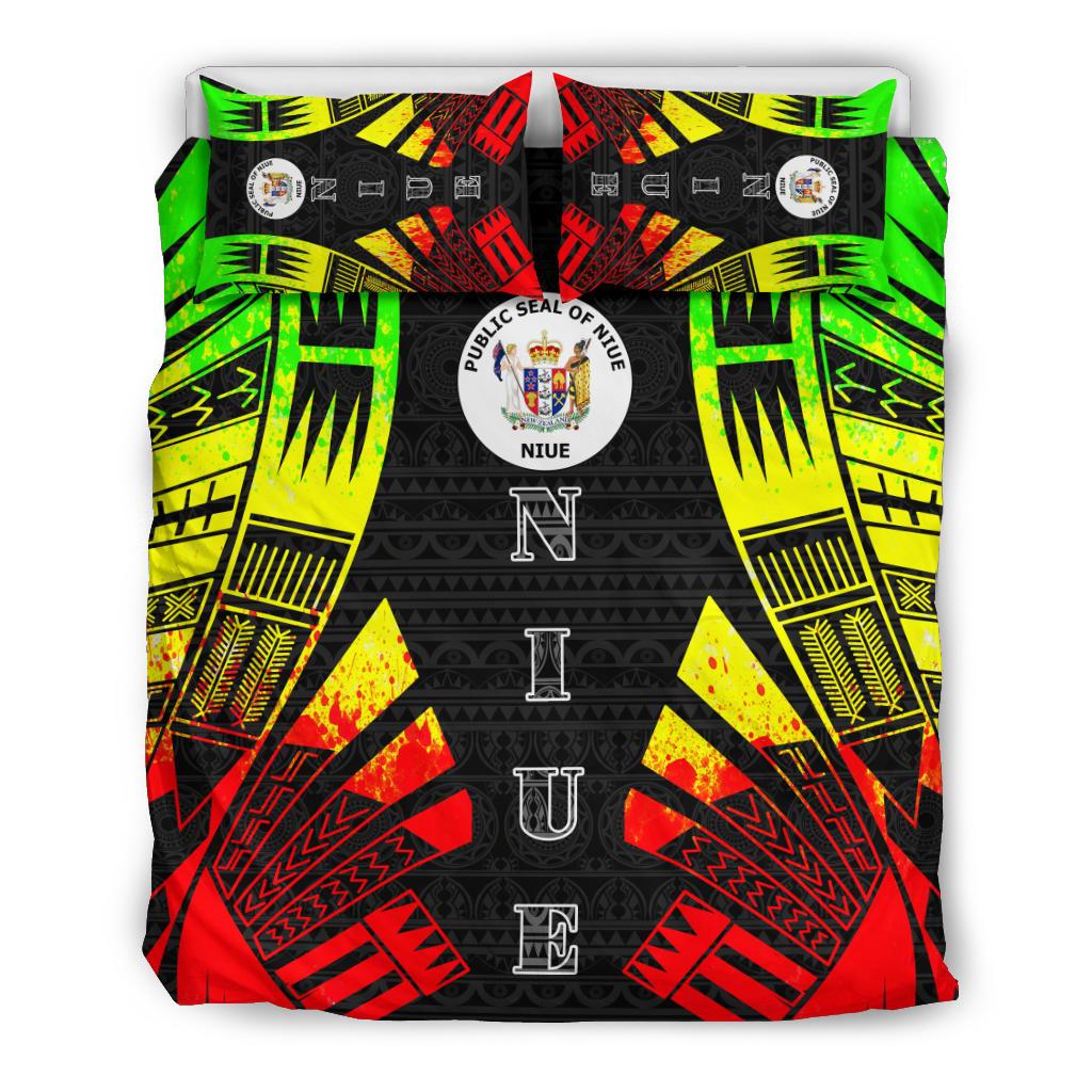 Niue Duvet Cover Set - Polynesian Tattoo Reggae - Polynesian Pride