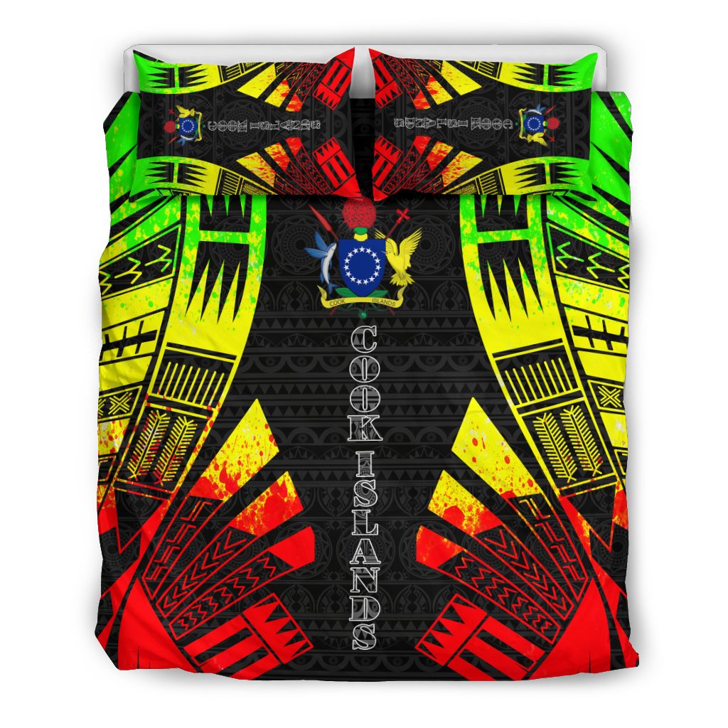 Cook Islands Duvet Cover Set - Polynesian Tattoo Reggae - Polynesian Pride