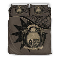 Nauru Duvet Cover Set - Nauru Bedding Flag & Coat Of Arms Brown - Polynesian Pride