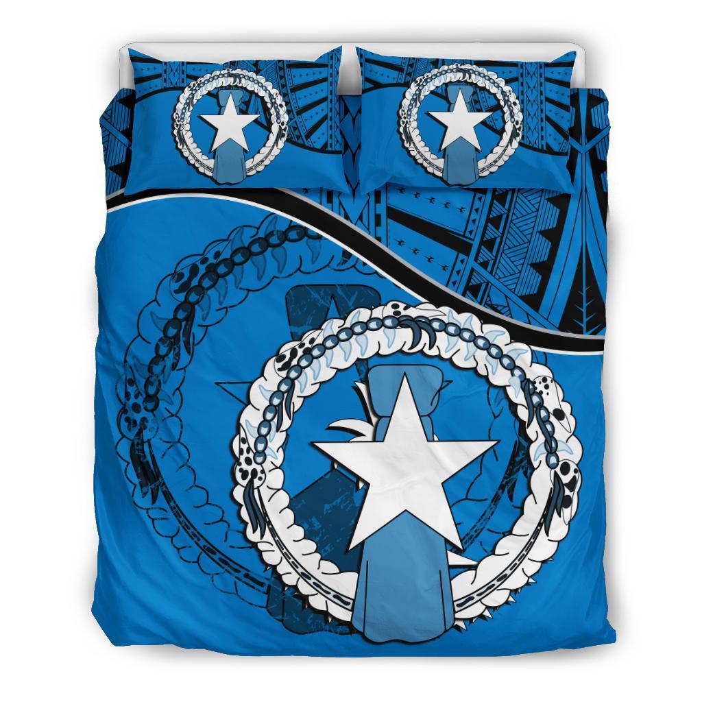 Northern Mariana Islands Duvet Cover Set - Northern Mariana Islands Flag Blue - Polynesian Pride