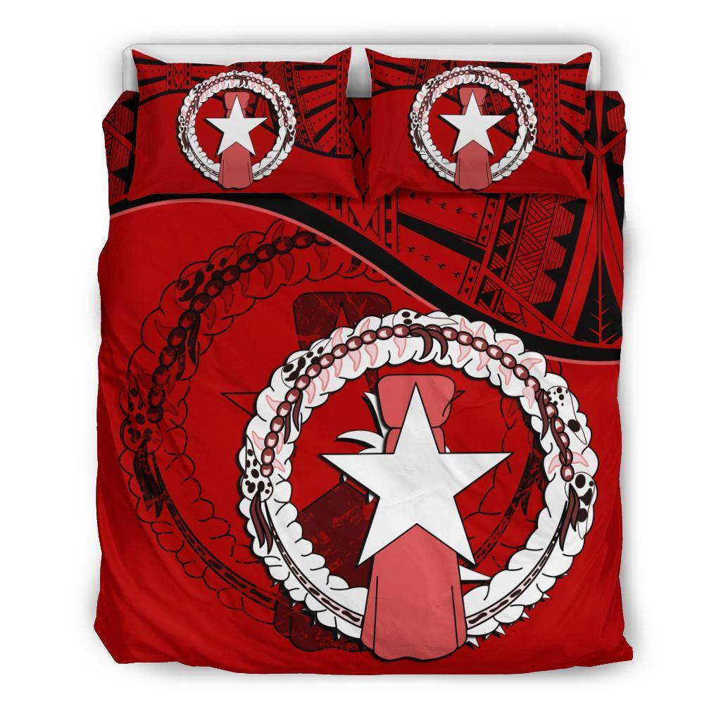 Northern Mariana Islands Duvet Cover Set - Northern Mariana Islands Flag Red - Polynesian Pride