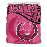 Pohnpei Duvet Cover Set - Pohnpei Flag Pink - Polynesian Pride