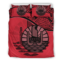 Tahiti Duvet Cover Set - Tahiti Flag Pink - Polynesian Pride