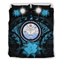Marshall Island Duvet Cover Set - Marshall Island Seal & Blue Hibiscus - Polynesian Pride