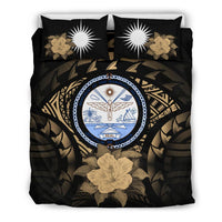 Marshall Island Duvet Cover Set - Marshall Island Seal & Brown Hibiscus - Polynesian Pride