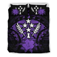 Kosrae Duvet Cover Set - Kosrae Flag & Purple Hibiscus - Polynesian Pride