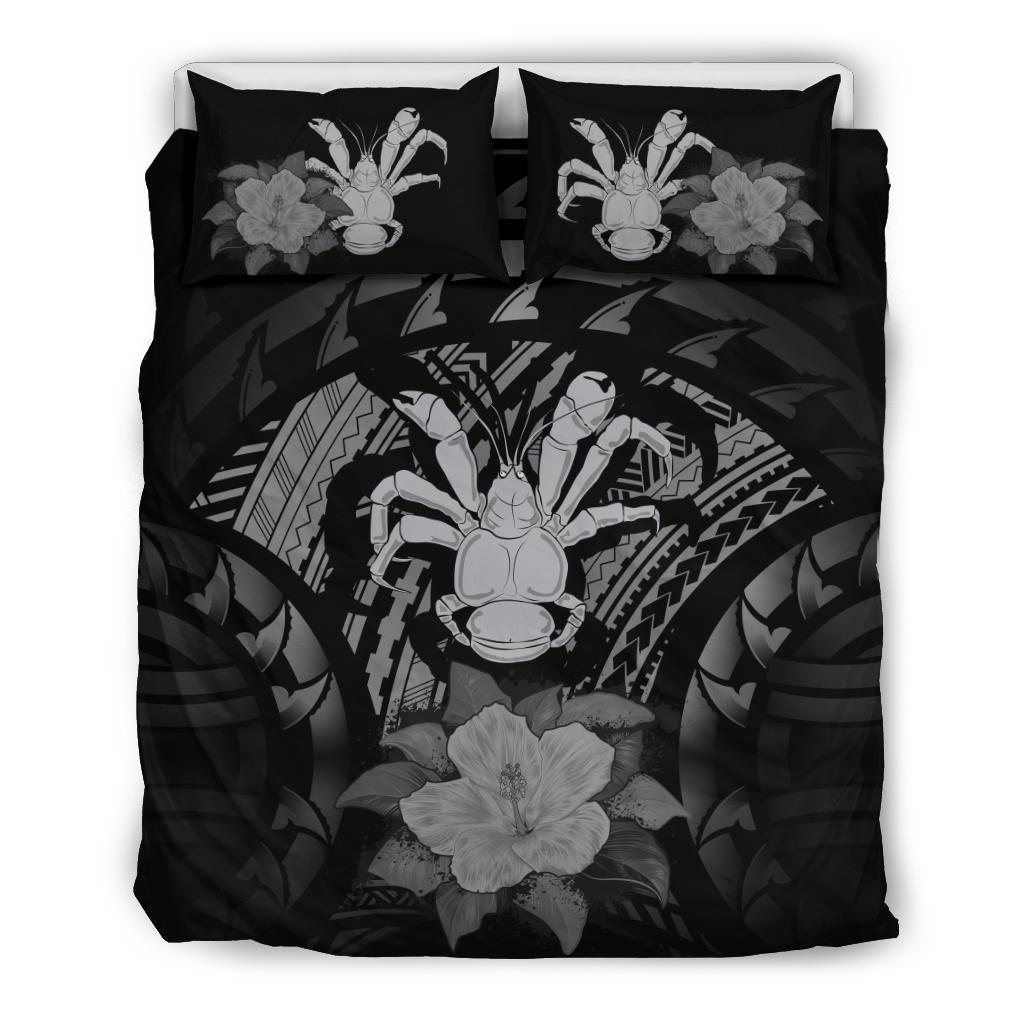 Niue Duvet Cover Set - Coconut Crab & Gray Hibiscus - Polynesian Pride