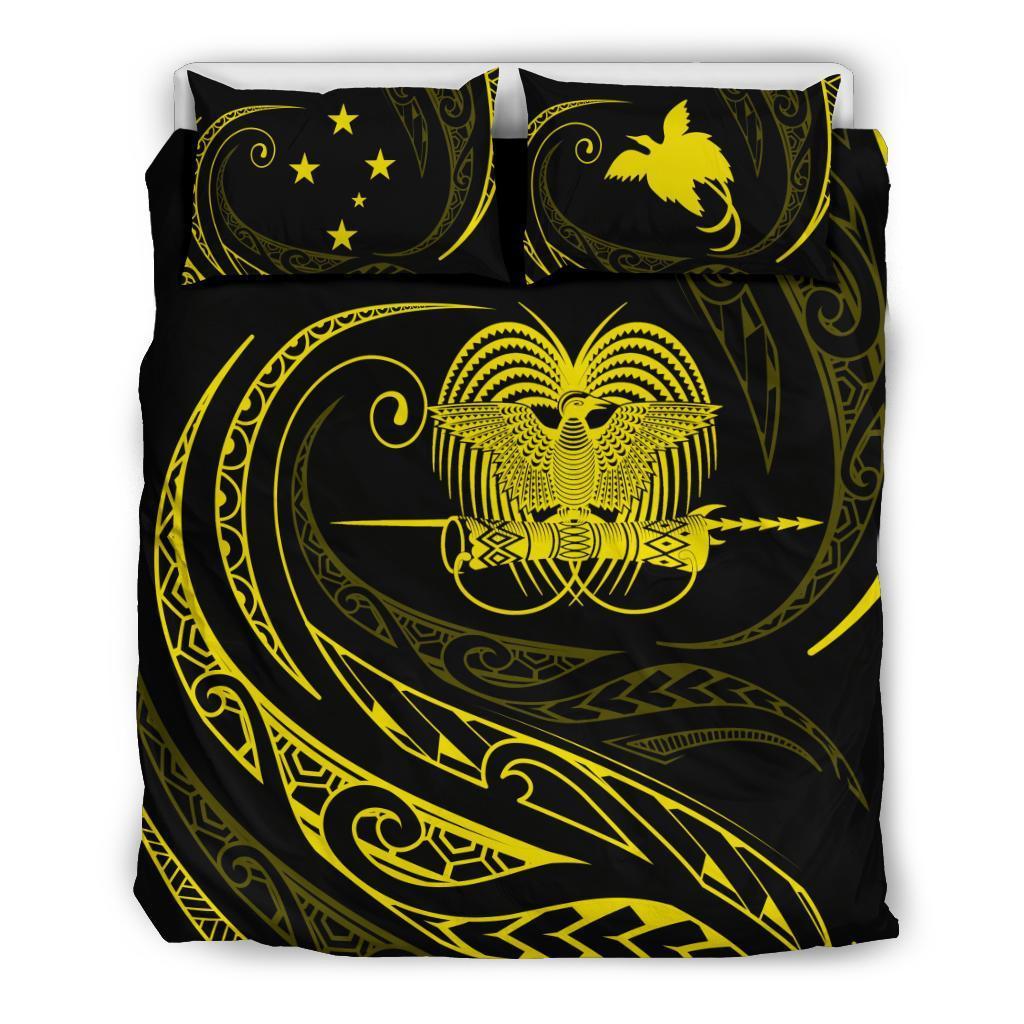 Papua New Guinea Bedding Set - White - Frida Style Yellow - Polynesian Pride