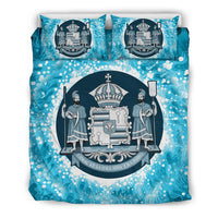Hawaiian Coat Of Arms Polynesian Bedding Set Blue - Polynesian Pride