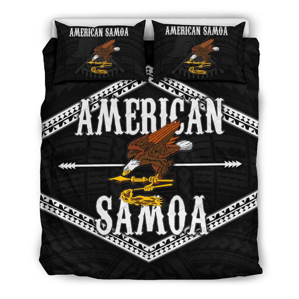 Polynesian Duvet Cover Set - American Samoa Duvet Cover Set Black Eagle - Polynesian Pride