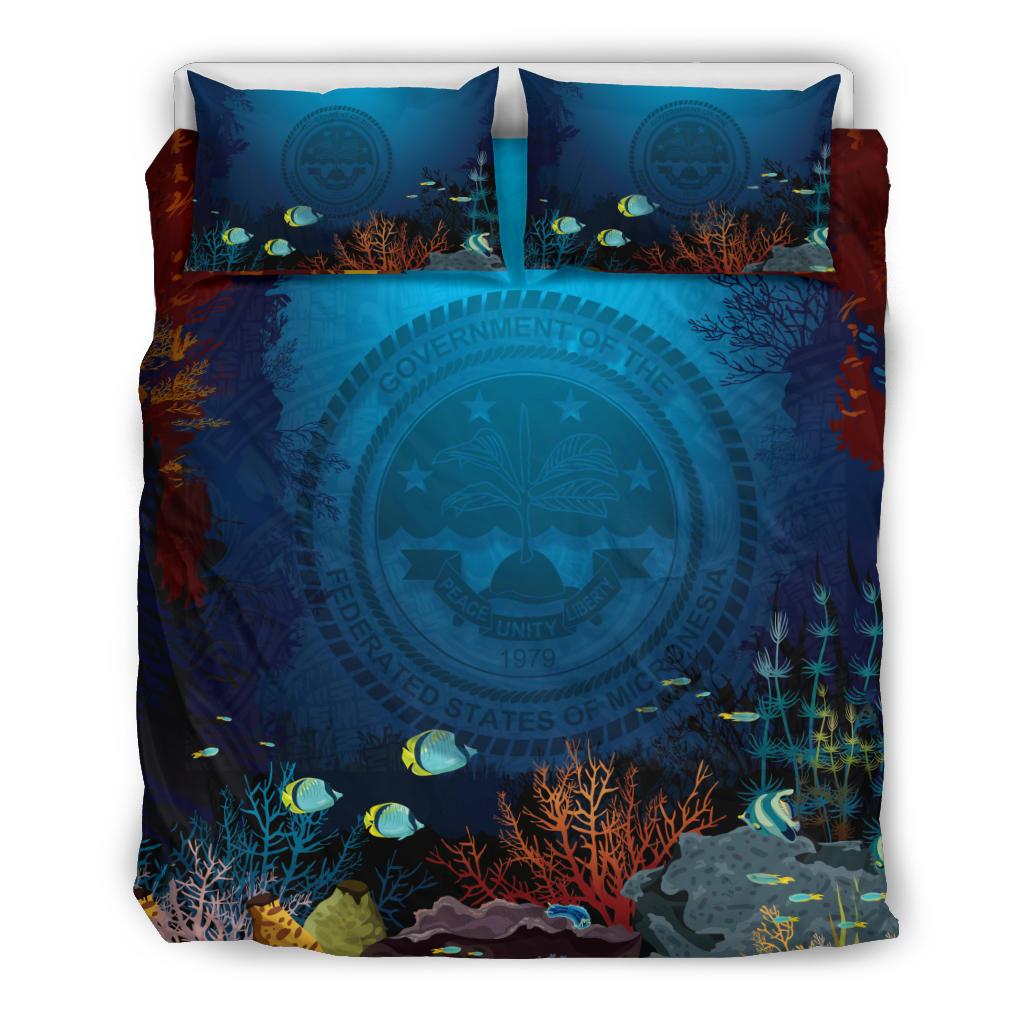 Polynesian Bedding Set - Federated States Of Micronesia Duvet Cover Set Under Sea - Polynesian Pride