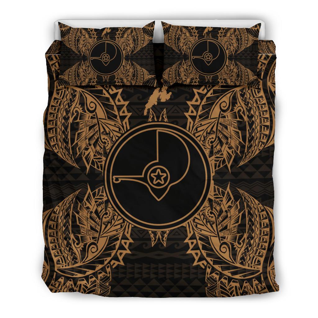 Polynesian Bedding Set - Yap Duvet Cover Set Map Gold - Polynesian Pride