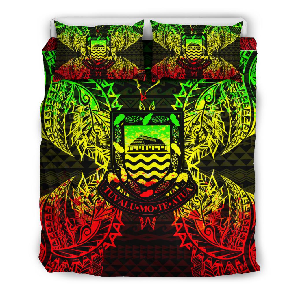 Polynesian Bedding Set - Tuvalu Duvet Cover Set Map Reggae - Polynesian Pride