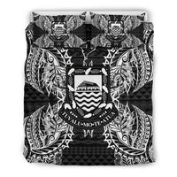 Polynesian Bedding Set - Tuvalu Duvet Cover Set Map Black - Polynesian Pride
