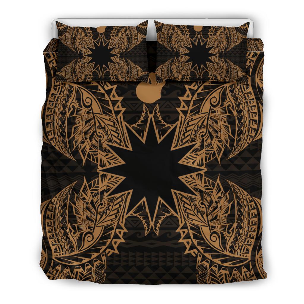Polynesian Bedding Set - Nauru Duvet Cover Set Map Gold - Polynesian Pride