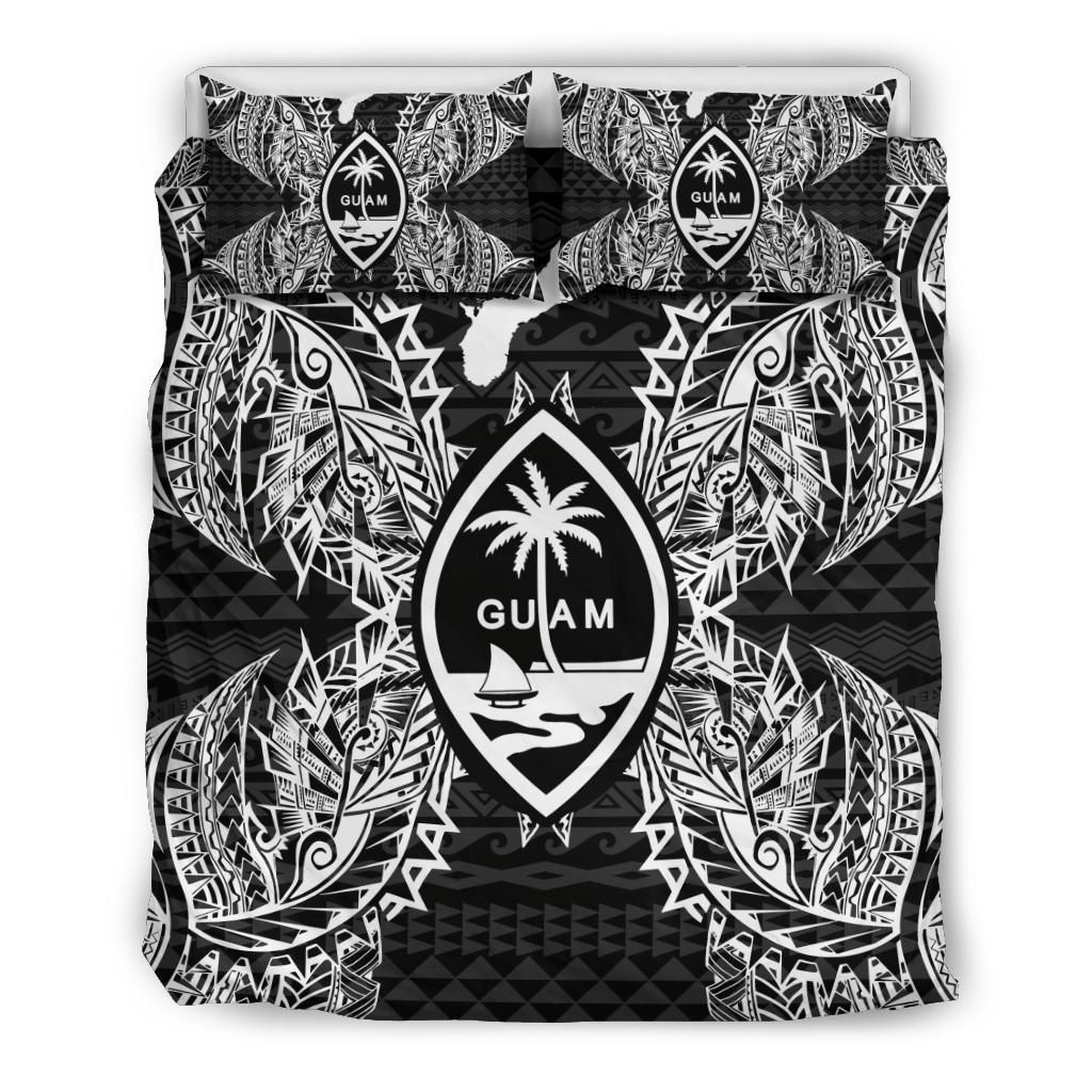 Polynesian Bedding Set - Guam Duvet Cover Set Map Black - Polynesian Pride