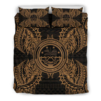 Polynesian Bedding Set - Federated States Of Micronesian Duvet Cover Set Map Gold - Polynesian Pride