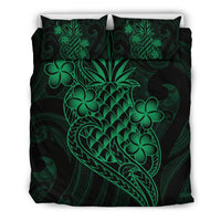 Polynesian Bedding Set - Hawaii Duvet Cover Set Green Pineapple - Polynesian Pride