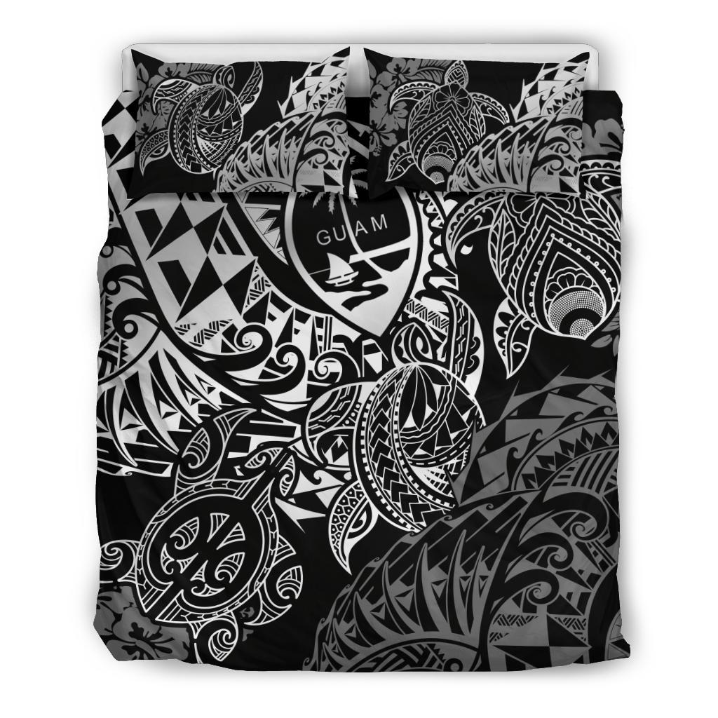 Polynesian Duvet Cover - Guam Bedding Set - White Turtle Flowing - Polynesian Pride