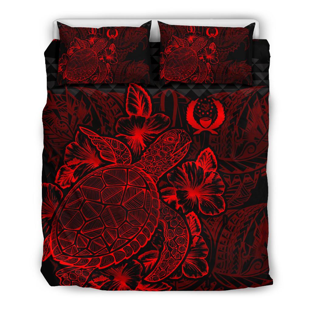Polynesian Bedding Set - Pohnpei Duvet Cover Set Red Color - Polynesian Pride