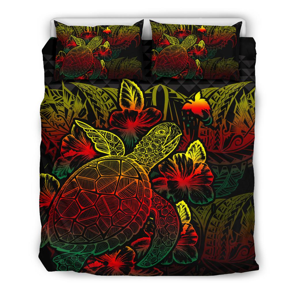 Polynesian Bedding Set - Papua New Guinea Duvet Cover Set Reggae Color - Polynesian Pride