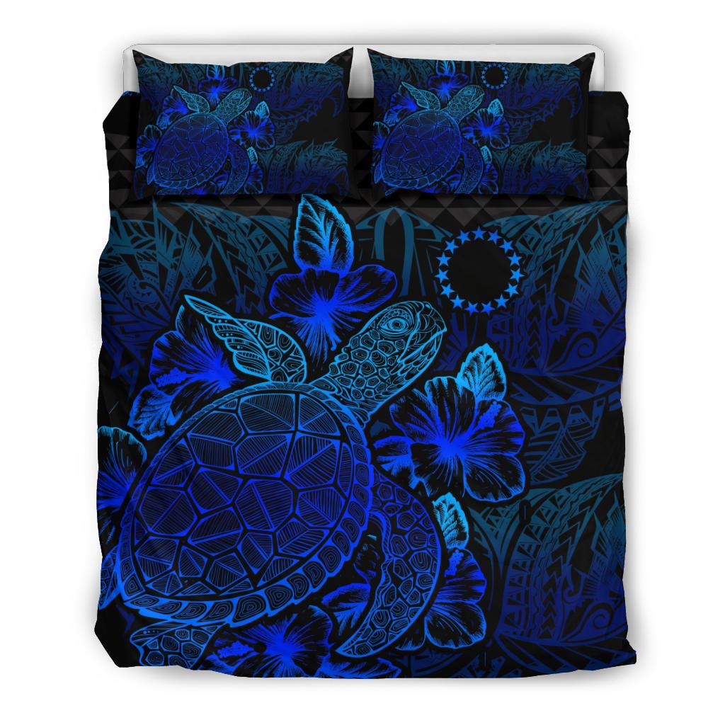 Polynesian Bedding Set - Cook Islands Duvet Cover Set Blue Color - Polynesian Pride