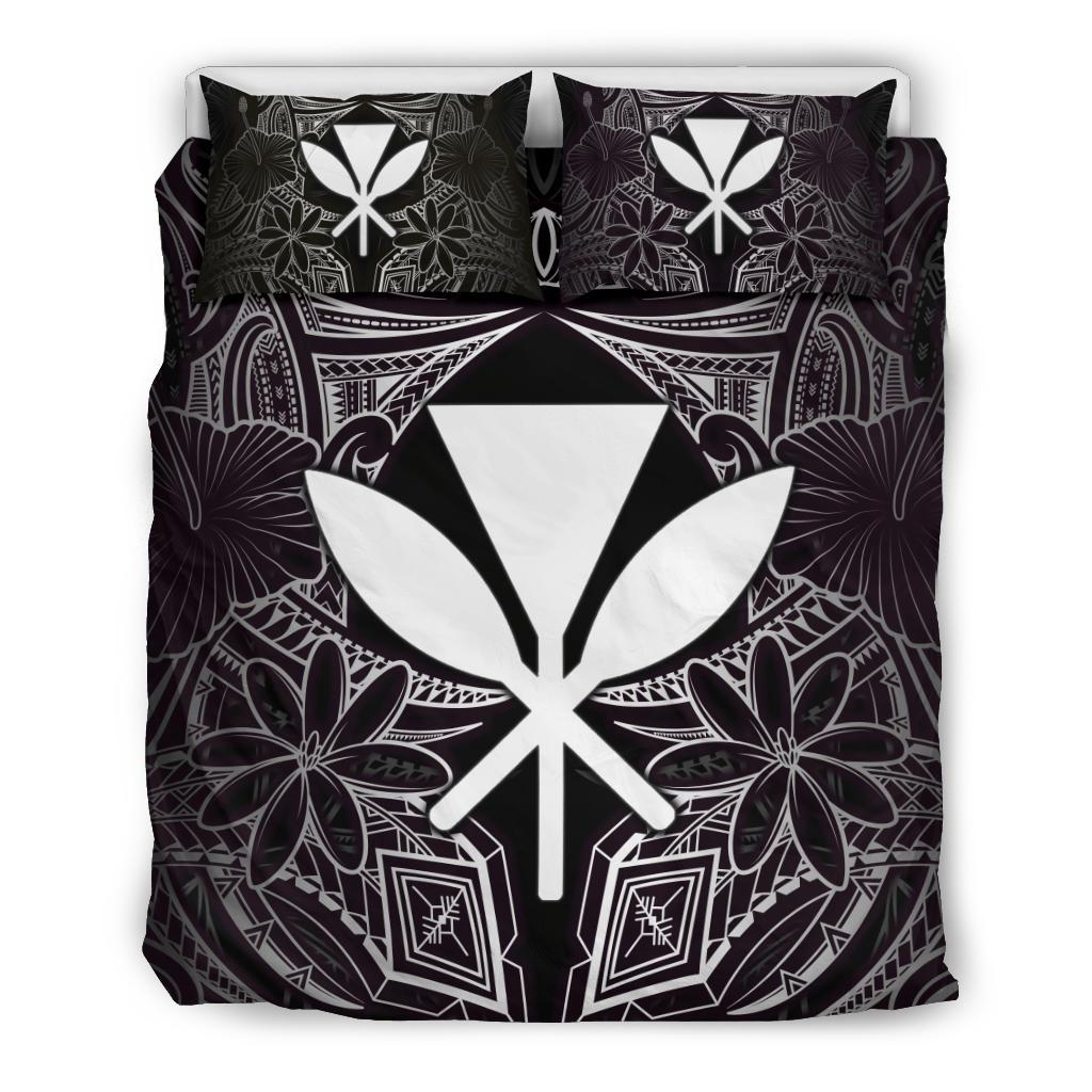 Polynesian Bedding Set - Hawaii Duvet Cover White Hibiscus Coat Of Arms - Polynesian Pride