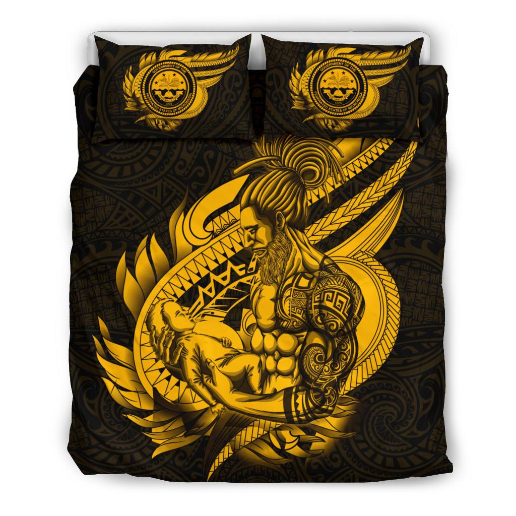 Polynesian Bedding Set - Federated States Of Micronesia Duvet Cover Set Father And Son Gold - Polynesian Pride