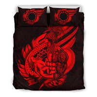 Polynesian Bedding Set - Cook islands Duvet Cover Set Father And Son Red - Polynesian Pride