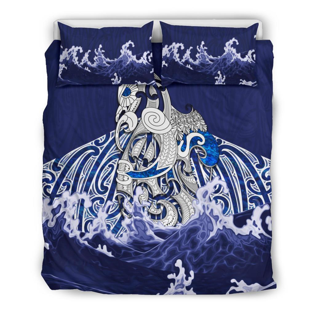 Maori Manaia The Blue Sea Bedding Set, Navy - Polynesian Pride