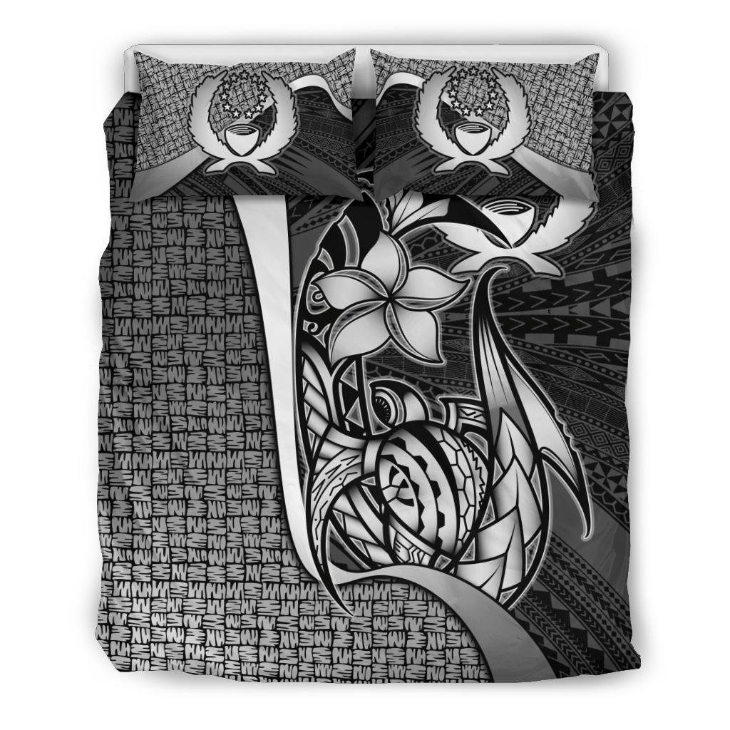 Pohnpei Micronesian Bedding Set White - Turtle With Hook - Polynesian Pride