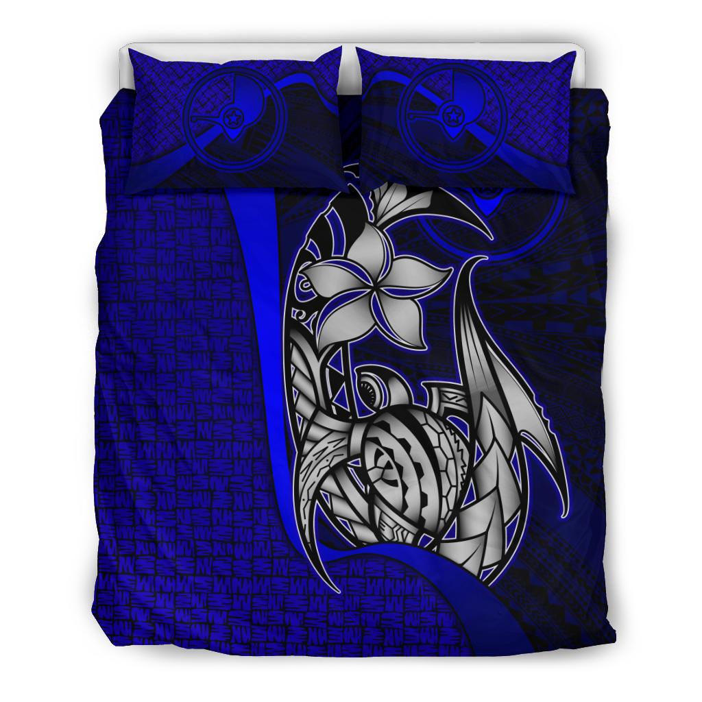 Yap Micronesian Bedding Set Blue - Turtle With Hook - Polynesian Pride