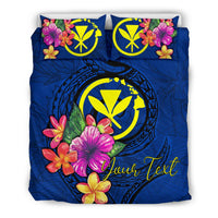 Polynesian Custom Personalised Bedding Set - Hawaii Duvet Cover Set Floral With Seal Blue - Polynesian Pride