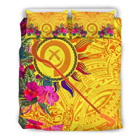 Polynesian Bedding Sets - Vanuatu Symbols With Hibiscus - Polynesian Pride