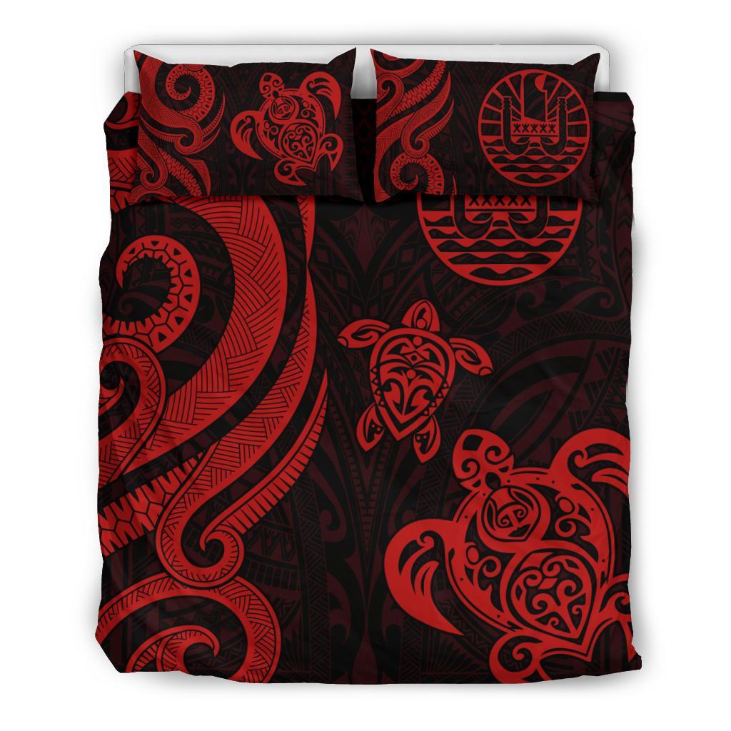 Tahiti Polynesian Bedding Set - Red Tentacle Turtle - Polynesian Pride