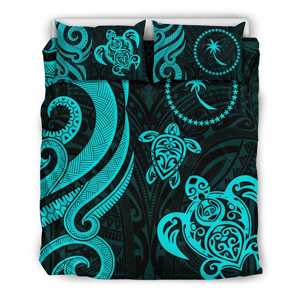 Chuuk Micronesian Bedding Set - Turquoise Tentacle Turtle - Polynesian Pride