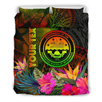 Federated States of Micronesia Polynesian Personalised Bedding Set - Hibiscus and Banana Leaves - Polynesian Pride