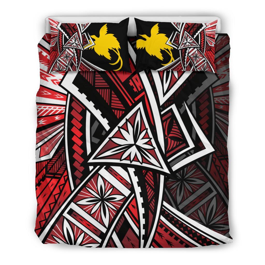 Papua Polynesian Bedding Set - Tribal Flower Special Pattern Red Color - Polynesian Pride