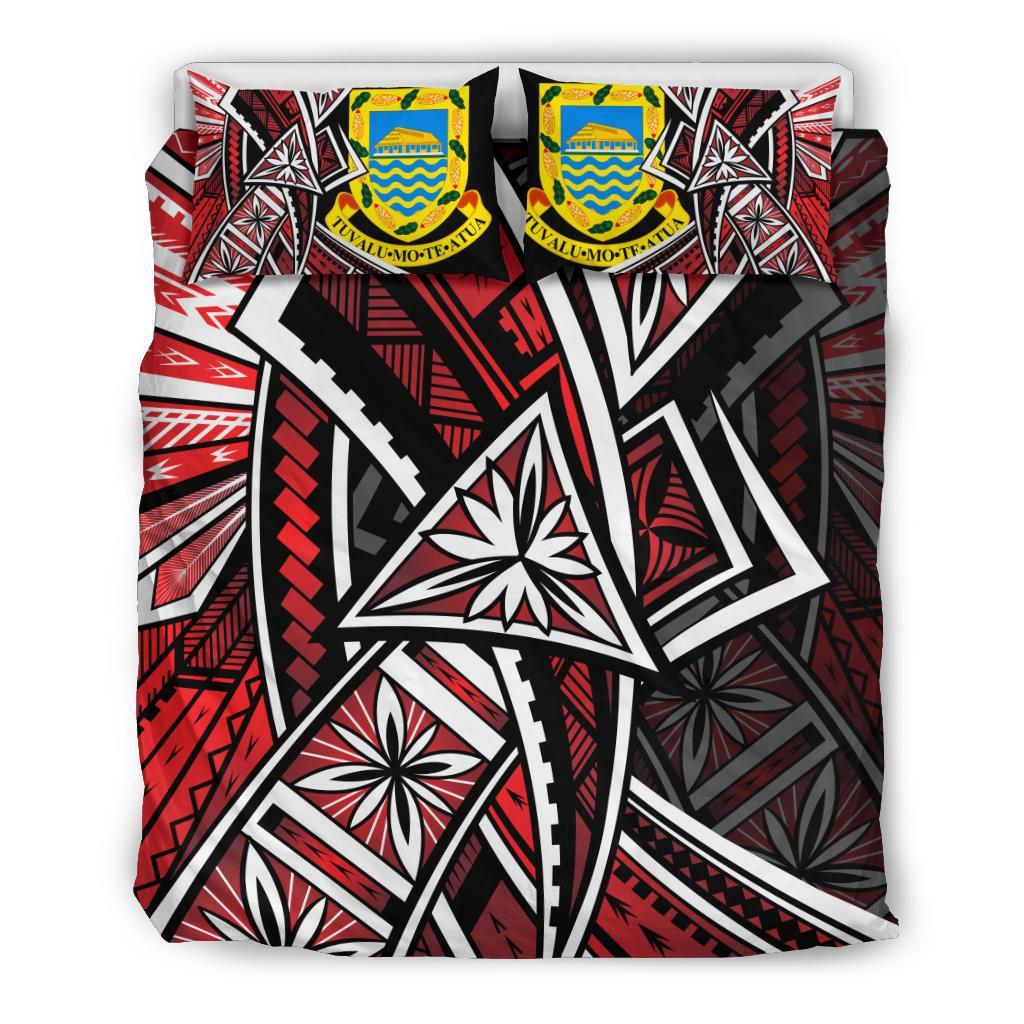 Tuvalu Polynesian Bedding Set - Tribal Flower Special Pattern Red Color - Polynesian Pride