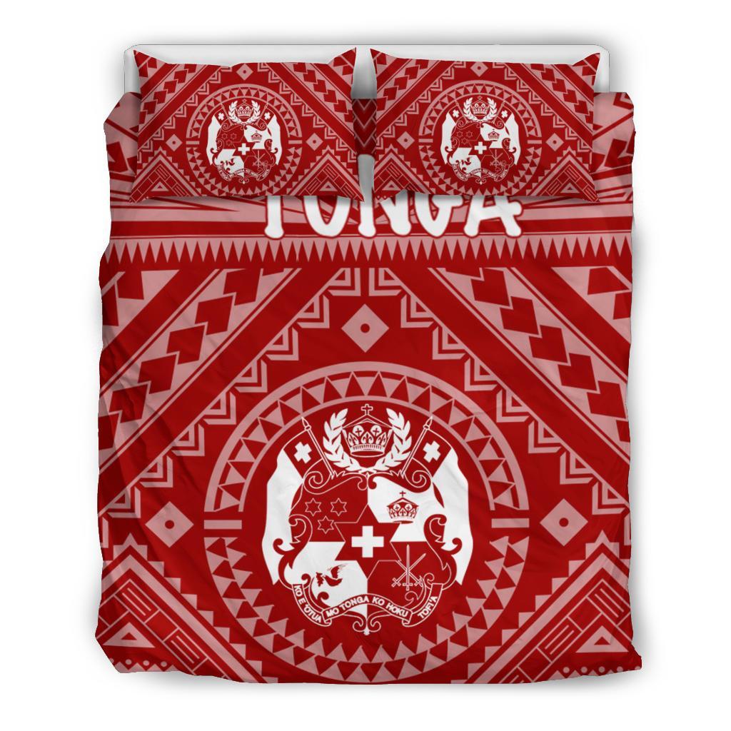 Tonga Bedding Set - Tonga Seal With Polynesian Tattoo Style (Red) - Polynesian Pride