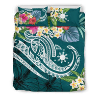 The Philippines Bedding Set - Summer Plumeria (Turquoise) - Polynesian Pride