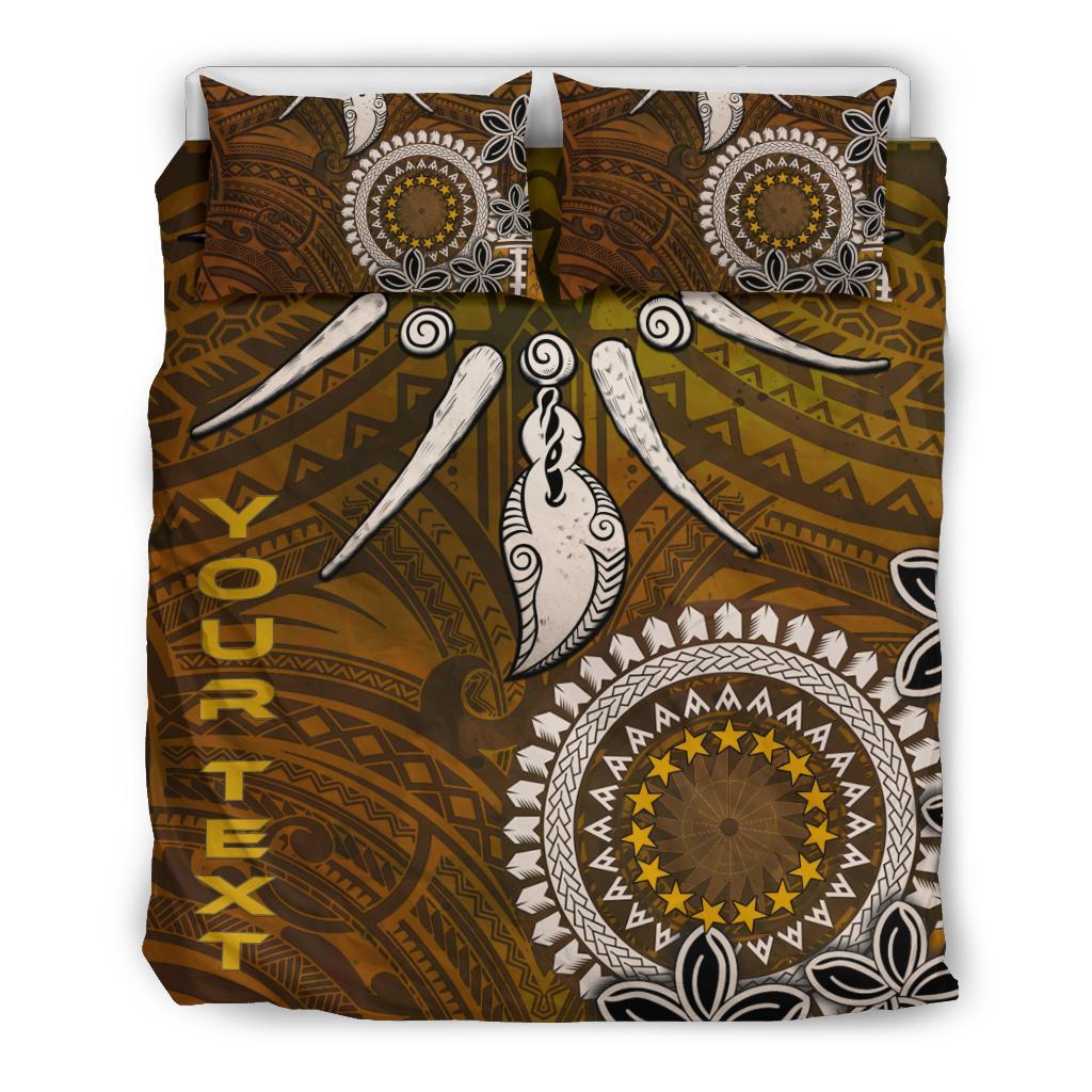 Cook Islands Custom Personalised Bedding Set - Polynesian Boar Tusk - Polynesian Pride