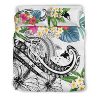 Papua New Guinea Polynesian Bedding Set - Summer Plumeria (White) - Polynesian Pride