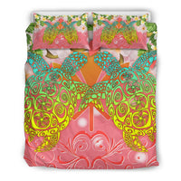 Hawaii Turtle Couple Plumeria Valentine Pattern Bedding Set - Bond Style - AH - Polynesian Pride