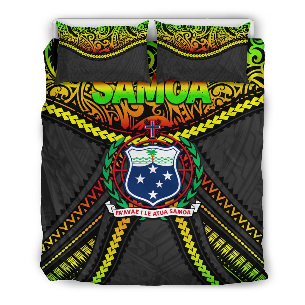 Samoa Bedding Set Polynesian Tattoo Seashore - Polynesian Pride