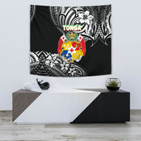 Mate Ma'a Tonga Rugby Tapestry Polynesian Unique Vibes - Black Wall Tapestry Small 60" x 51" Black - Polynesian Pride