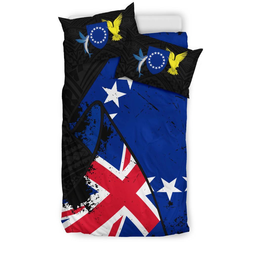Cook Islands Special Grunge Flag Bedding Set - Polynesian Pride