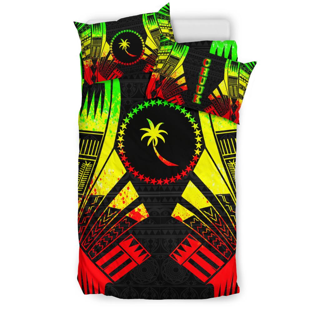 Chuuk States Duvet Cover Set - Reggae Tattoo Style - Polynesian Pride