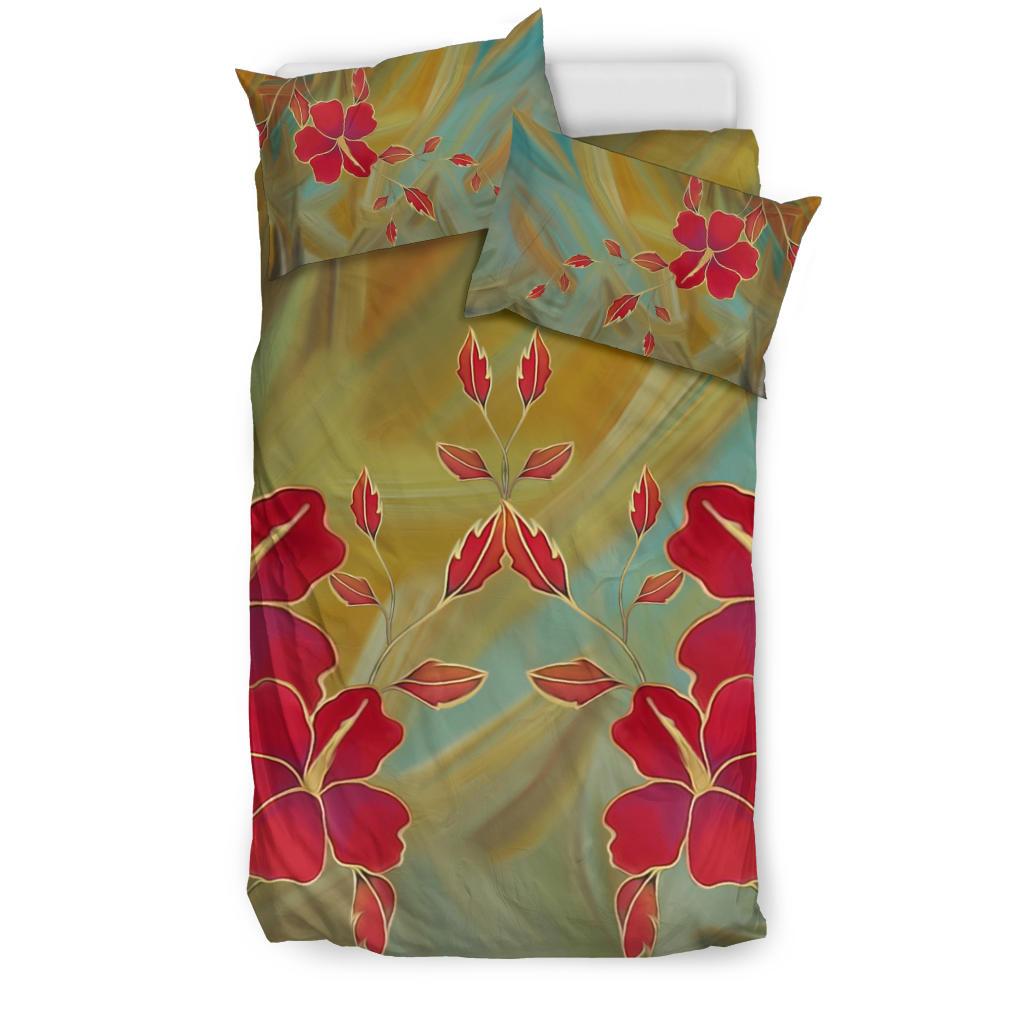 Hawaiian Hibiscus Water Color Bedding Set - Polynesian Pride